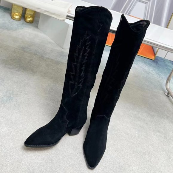 Isabel Marant Denzy Suede pointed western boots - Picture 3 of 9